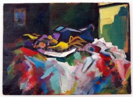 Olvashatatlan jelzéssel: Koránkelés, olaj, fa, 27,5×38,5 cm