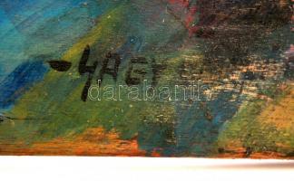 Olvashatatlan jelzéssel: Koránkelés, olaj, fa, 27,5×38,5 cm