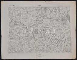 cca 1900 Katonai térképek: Szarvas, Baja, Törökkanizsa, Alsópáhok, Bozovics, Kaposvár 8 db / cca 1910 Military maps from Hungary 65x50 cm