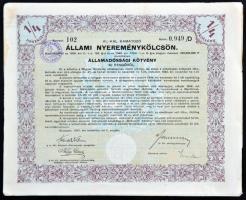 Budapest 1917. "Hadsegítési és Népjóléti nyereménykölcsön" nyereménykötvény 40K-ról, szára...