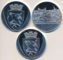 DN "Mátyás szett - Mátyás király, Beatrix, Budai vár" 3db klf ezüstözött CuNi emlékérem er...