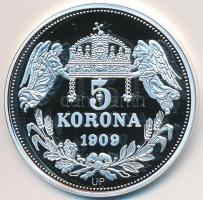 DN "Királyi koronák / 1909. 5K -  IV. Béla" Ag emlékérem tanúsítvánnyal (20g/0.999/38,61mm...
