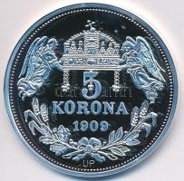 DN &quot;Királyi koronák / 1909. 5K - III. Ferdinánd&quot; Ag emlékérem tanúsítvánnyal (20g/0.999/38,61mm) T:PP