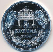 DN "Királyi koronák / 1909. 5K -  V. István" Ag emlékérem tanúsítvánnyal (20g/0.999/38,61m...
