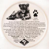 Zakanaka Oroszlán,Dél-Afrikai porcelán tányér matricás, jelzett, hibátlan, d:25,5cm