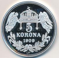 DN "Királyi koronák / 1909. 5K -  IV. László" Ag emlékérem tanúsítvánnyal (20g/0.999/38,61...