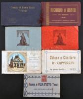 7 db RÉGI olasz városképes képeslapfüzet, összesen 88 lappal; Firenze, Torino, Padova, Rome, Assisi,...
