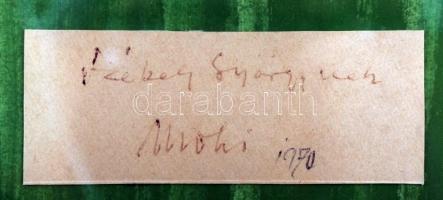 Mohy (Mohi) Sándor (1902-2001): Önarckép. Linó, papír, jelzett, üvegezett keretben, 11×9 cm