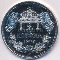 DN &quot;Királyi koronák / 1909. 5K - III. András&quot; Ag emlékérem tanúsítvánnyal (20g/0.999/38,61mm) T:PP