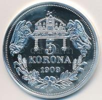 DN "Királyi koronák / 1909. 5K - Mária" Ag emlékérem tanúsítvánnyal (20g/0.999/38,61mm) T:...