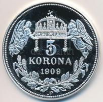 DN "Királyi koronák / 1909. 5K - Szt. István" Ag emlékérem tanúsítvánnyal (20g/0.999/38,61...