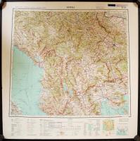 cca 1960 Közép Európa és a Mediterráneum 9 db 60x60 cm-es, összefüggő térképen / Central Europe on m...