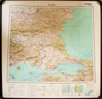 cca 1960 Közép Európa és a Mediterráneum 9 db 60x60 cm-es, összefüggő térképen / Central Europe on m...