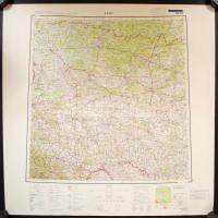 cca 1960 Közép Európa és a Mediterráneum 9 db 60x60 cm-es, összefüggő térképen / Central Europe on m...