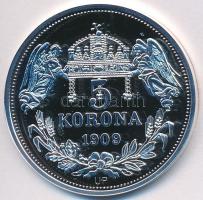 DN &quot;Királyi koronák / 1909. 5K - V. László&quot; Ag emlékérem tanúsítvánnyal (20g/0.999/38,61mm) T:PP