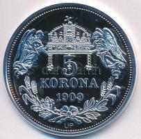 DN &quot;Királyi koronák / 1909. 5K - I. Miksa&quot; Ag emlékérem tanúsítvánnyal (20g/0.999/38,61mm) T:PP