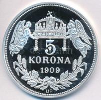 DN &quot;Királyi koronák / 1909. 5K - III. Károly&quot; Ag emlékérem tanúsítvánnyal (20g/0.999/38,61mm) T:PP