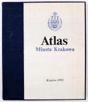 Atlas miasta Krakowa. Atalas of the City of Cracow. Warszawa - Wrocław, 1988, Państwowe Przedsiębiorstwo Wydawnictw Kartograficznych im. Eugeniusza Romera. Krakkó városának nagyméretű atlasza, többnyelvű ismertetéssel, 47 db térképpel, félvászon tokban, hiánytalan állapotban.
