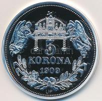 DN "Királyi koronák / 1909. 5K - V. Ferdinánd" Ag emlékérem tanúsítvánnyal (20g/0.999/38,6...