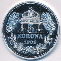 DN "Királyi koronák / 1909. 5K - Könyves Kálmán" Ag emlékérem tanúsítvánnyal (20g/0.999/38,61mm) T:PP  apró felületi karc