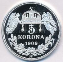 DN &quot;Királyi koronák / 1909. 5K - II. Béla&quot; Ag emlékérem tanúsítvánnyal (20g/0.999/38,61mm) T:PP ujjlenyomatos