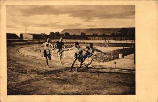 1911 FTC versenye, 4x100 méteres staféta utolsó váltásai; Radóczy, Jankovich, Petersen, Hermann; M.A...