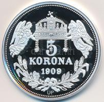 DN "Királyi koronák / 1909. 5K - IV. Károly" Ag emlékérem tanúsítvánnyal (20g/0.999/38,61m...