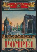 cca 1920 Ricordo di Pompei, leporelló formátumú ismertetőfüzet Pompeii romvárosáról 32 képpel, hozzájuk tartozó magyarázatokkal, egy térképpel, kicsit kopott, díszes kartonált papírkötésben