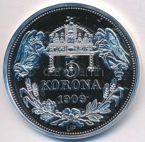 DN &quot;Királyi koronák / 1909. 5K - II. Géza&quot; Ag emlékérem tanúsítvánnyal (20g/0.999/38,61mm) T:PP