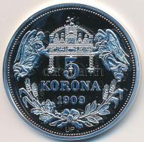 DN "Királyi koronák / 1909. 5K - II. László" Ag emlékérem tanúsítvánnyal (20g/0.999/38,61m...