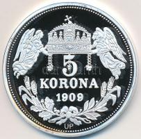 DN "Királyi koronák / 1909. 5K - Albert" Ag emlékérem tanúsítvánnyal (20g/0.999/38,61mm) T...