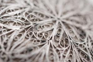 Régi ezüst filigram szelence, Ag. br.:28gr, jelzés nélkül