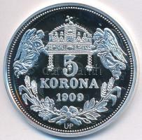 DN "Királyi koronák / 1909. 5K - I. Ferdinánd" Ag emlékérem tanúsítvánnyal (20g/0.999/38,6...