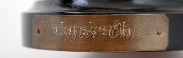 Turulmadár, bronz szobor, fa talapzaton, "Diósgyőri emlék", jelzés nélkül, m: 20 cm