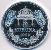 DN &quot;Királyi koronák / 1909. 5K - II. Ulászló&quot; Ag emlékérem tanúsítvánnyal (20g/0.999/38,61mm) T:PP