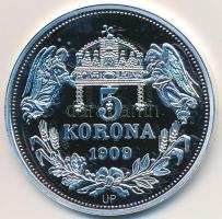 DN "Királyi koronák / 1909. 5K - II. Mátyás" Ag emlékérem tanúsítvánnyal (20g/0.999/38,61m...