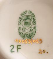 Zsolnay búzavirág mintás kis váza, kézzel festett, jelzett, hibátlan, eredeti dobozában, m:12 cm