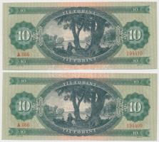 1962. 10Ft (2x) sorszámkövetők T:I- enyhe hajlás