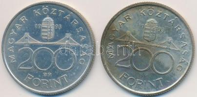 1993. 200Ft Ag "MNB" (2x) T:2,2-