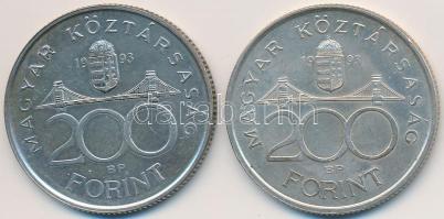 1993. 200Ft Ag "MNB" (2x) T:2,2-