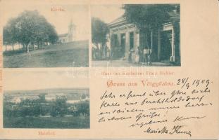 Völgyfalva, Zillingtal; Kirche, Haus des Kaufmans Franz Biehler, Mainhof