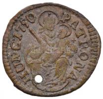 1750K-B Denar Ag "Mária Terézia" Körmöcbánya (0.57g) T:2- ly. Hungary 1752K-B Denar Ag "Maria Theresia" Kremnitz (0.57g) C:VF hole Huszár: 1746., Unger II.: 1266.