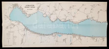 A Balaton átnézeti térképe, 1:50 000, Szolgálati használatra, "Nyílt 27/1992" pecséttel, Vízgazdálkodási Tudományos Kutató Intézet. Hajtogatva, szép állapotban 43x167cm