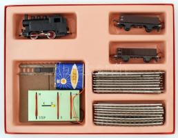 Mikrolin I. retró elemes játék vasút, eredeti dobozában, teljes, 39×29 cm