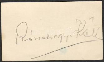 Rózsahegyi Kálmán színész aláírása