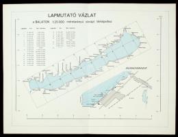 A Balaton vízrajzi térképe, 22db-os, 1:25 000, Szolgálati használatra, "Nyílt 27/1992" pec...