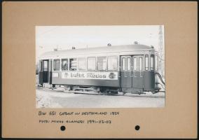 1971 Mikko Alameri: "Tw 225 Gebaut in Finnland 1951", Bw 651 Gebaut in Deutschland, 2 db villamosokat ábrázoló fotó, kartonra ragasztva, feliratozva, 14x9 cm