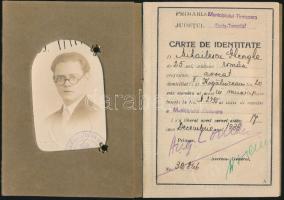 1933 Román nyelvű fényképes személyigazolvány temesvári ügyvéd részére