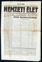 1937 A Nemzeti Élet, Nemzetvédelmi Politikai és Közgazdasági Hetilap XVII. évfolyamának 40-41. száma, címlapon egy bolsevizmussal foglalkozó cikkel