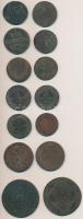 ~1700-1800. 14db vegyes magyar és osztrák Cu krajcár T:vegyes